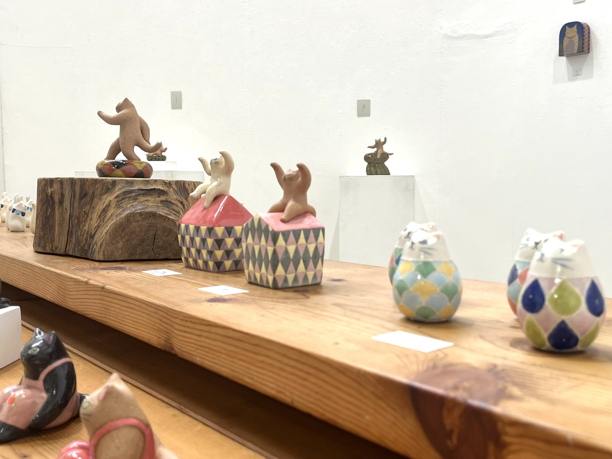 陶芸作家 ヤマイチアツコ様 招き猫 陶器 ネコ 置物 陶芸作家 ヤマイチ