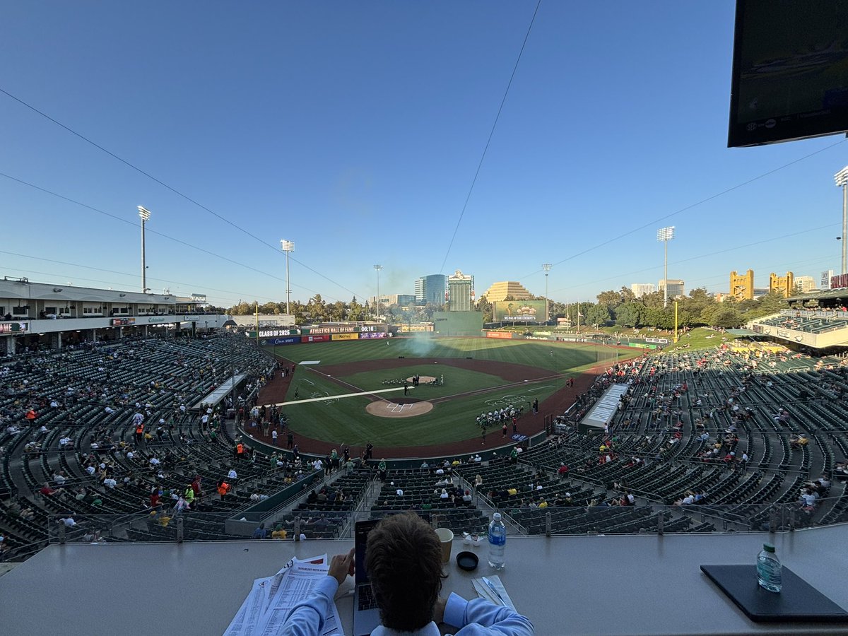 The A’s are inducting the Big Three of Barry Zito, Mark Mulder and Tim Hudson, along with broadcaster Monte Moore into their Hall of Fame tonight in West Sacramento. 

Suffice to say, not many fans they played in front of made the trip.