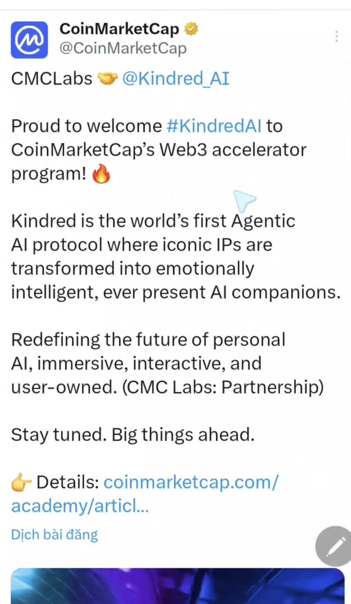 TRANNGOC5555's tweet image. Dự án KindredLabs mới ra mắt được 3 ngày mà đạt 739596K người đăng ký rồi! 🔥.Bạn ngại gì mà không nắm bắt cơ hội? 👍. Dự án rất tiềm năng được sự hợp tác của CoinMarketCap, quá tuyệt vời! 🔥

Mọi người tranh thủ tạo tài khoản bằng cách: 
- Click vào…