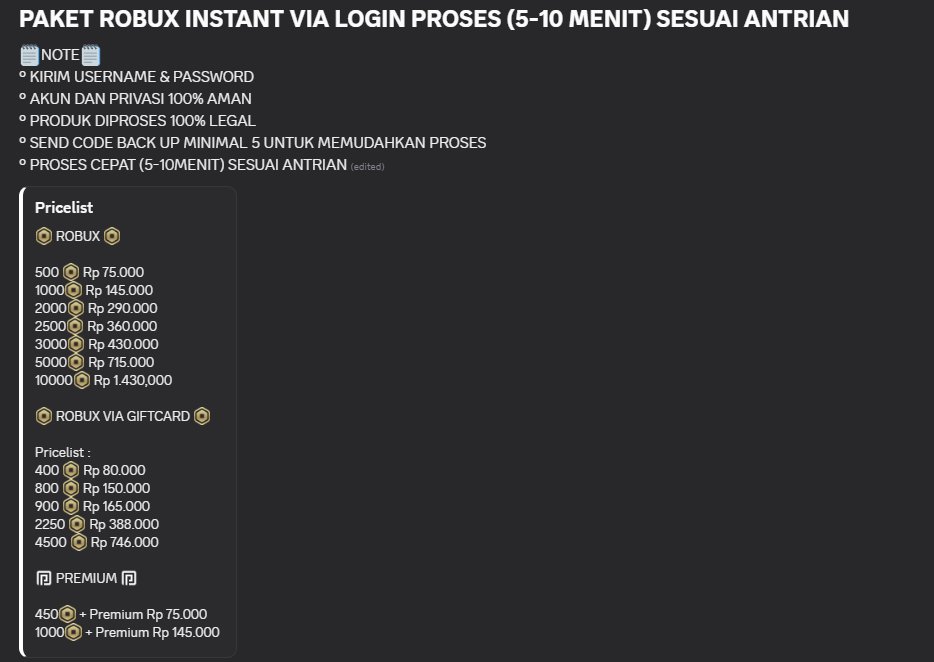 Yutetsu Store | Topup Roblox Vilog tweet media