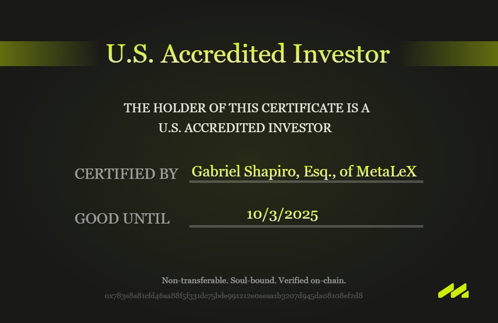 I have a lot of NFTs but LeXcheX accredited investor certificate #0 is the grail of my collection 

opensea.io/item/ethereum/…