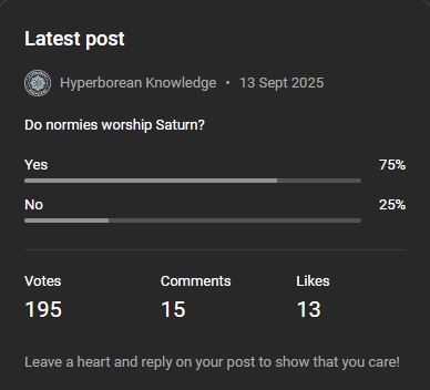 Based off my data points I can empirically pronounce that normies do indeed worship Saturn ☝️🤓