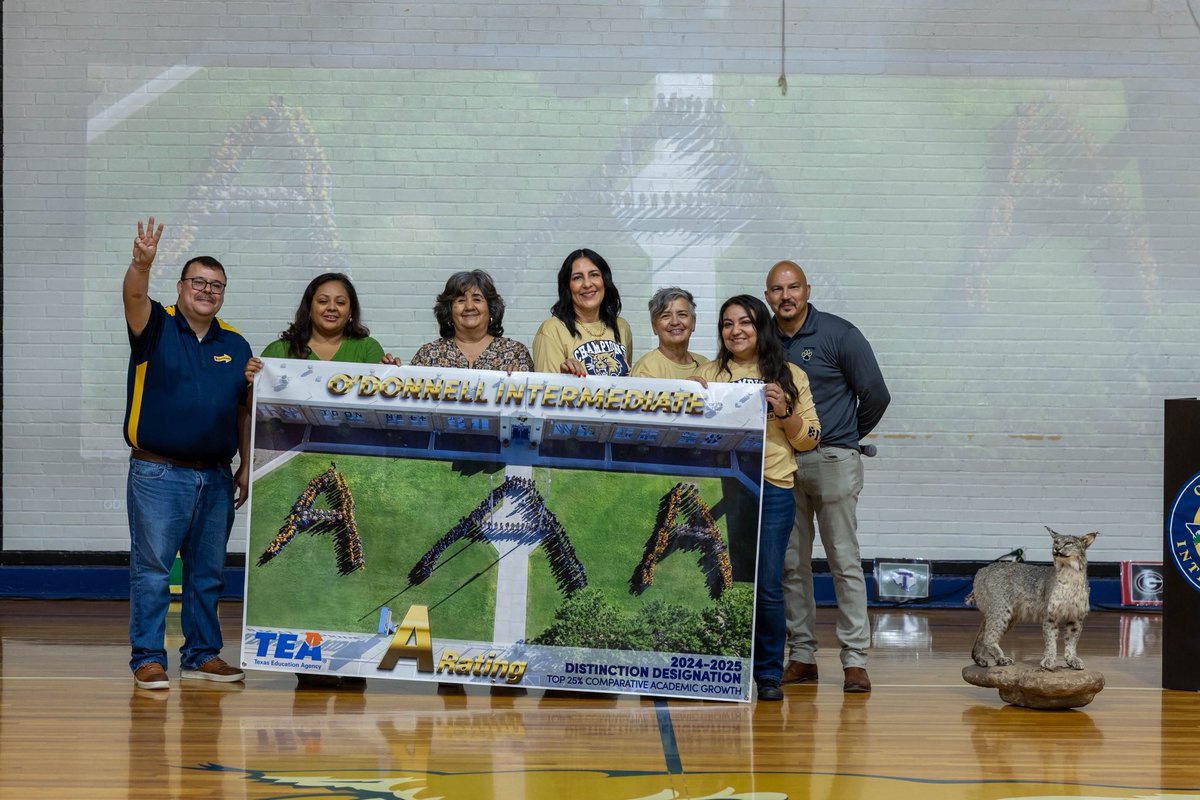 FabensISD's tweet photo. Congratulations to O’Donnell Intermediate! On 9/5, the Texas Education Agency awarded our Wildcats an A rating for excellence. Thank you to our students, staff, and community for making this possible. 💙💛 #FabensForever https://t.co/B1Wb4LX9Lf