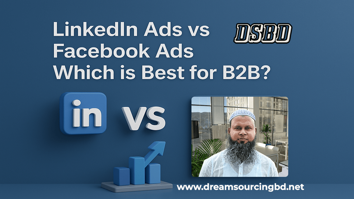 dreamsourcingbd's tweet image. 🚀 LinkedIn Ads vs Facebook Ads – Which is Best for B2B?
🔹 LinkedIn = precise targeting for decision-makers &amp;amp; high-ticket services
🔹 Facebook = broader reach, retargeting &amp;amp; cost-effective growth
I help businesses run high-converting ad campaigns on both!

 #Dreamsourcingbd
