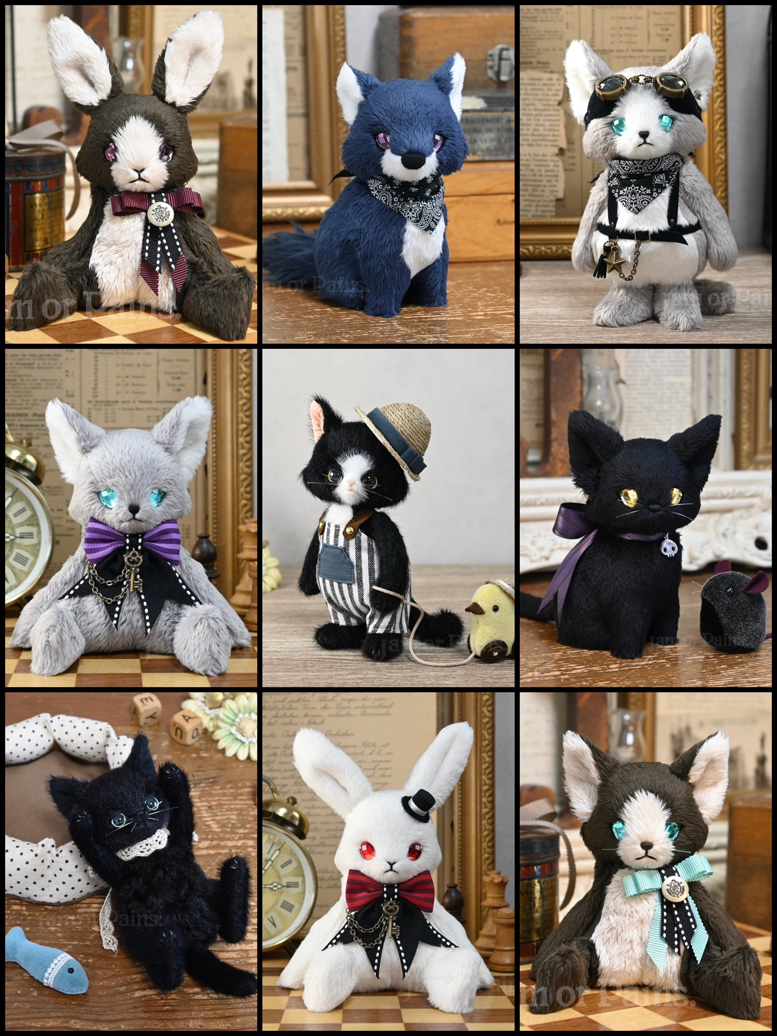 Jam or Pains様　アートドール　クロネコとカゴのセット Jam or Pains様 アートドール クロネコとカゴのセット Jam or