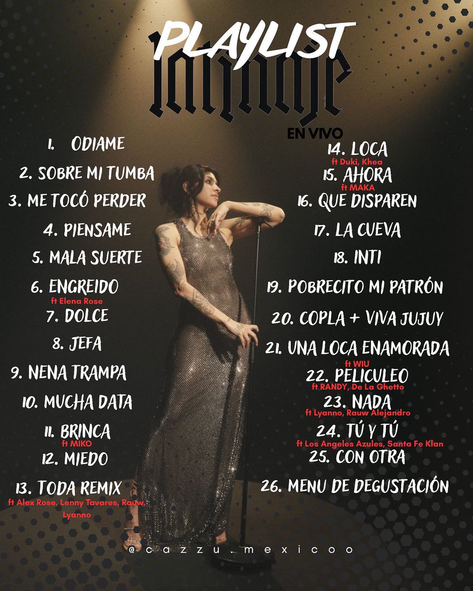 nenatrampamexa's tweet photo. Playlist oficial de LATINAJE EN VIVO, el tour 2025 de Cazzu a dado inicio. 🔥 https://t.co/pAwCuIw6pp
