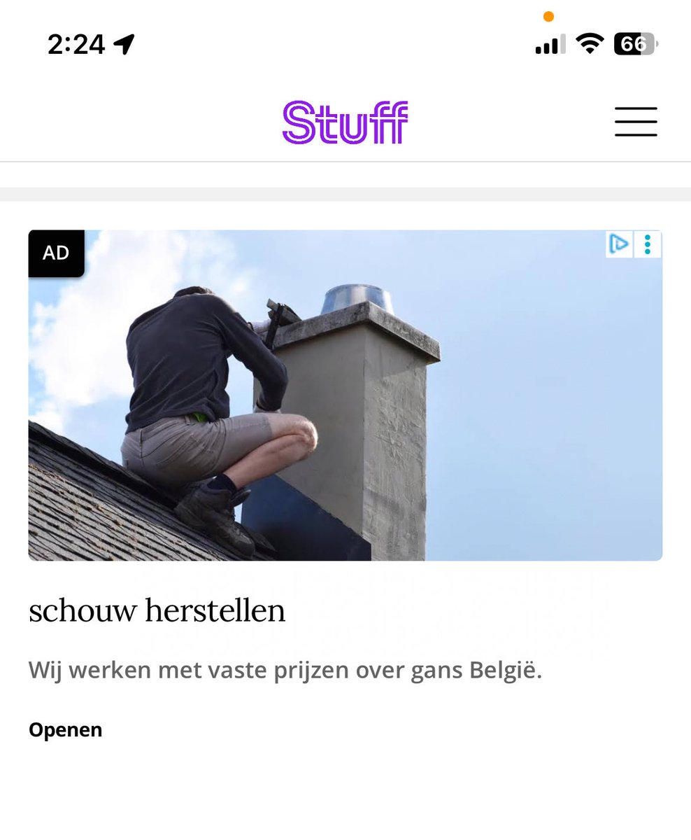 Hey ⁦<a href="/NZStuff/">Stuff</a>⁩ why am I getting ads for services in Belgium when I’m in AoNZ?
