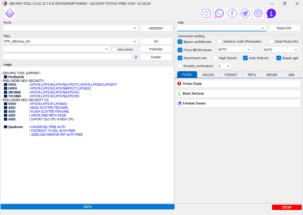 TechGsm73382's tweet image. GEN-PRO TOOL V2.02.23 7.8 With Login Lifetime Free For All

Download Link: techgsmsoftwares.xyz/2025/09/gen-pr…

✅ Free for lifetime use.
✅ Supports multiple brands in one tool.
✅ Safe, fast, and reliable operations.

#genpro #android  #freelogin #frp #tools #android16