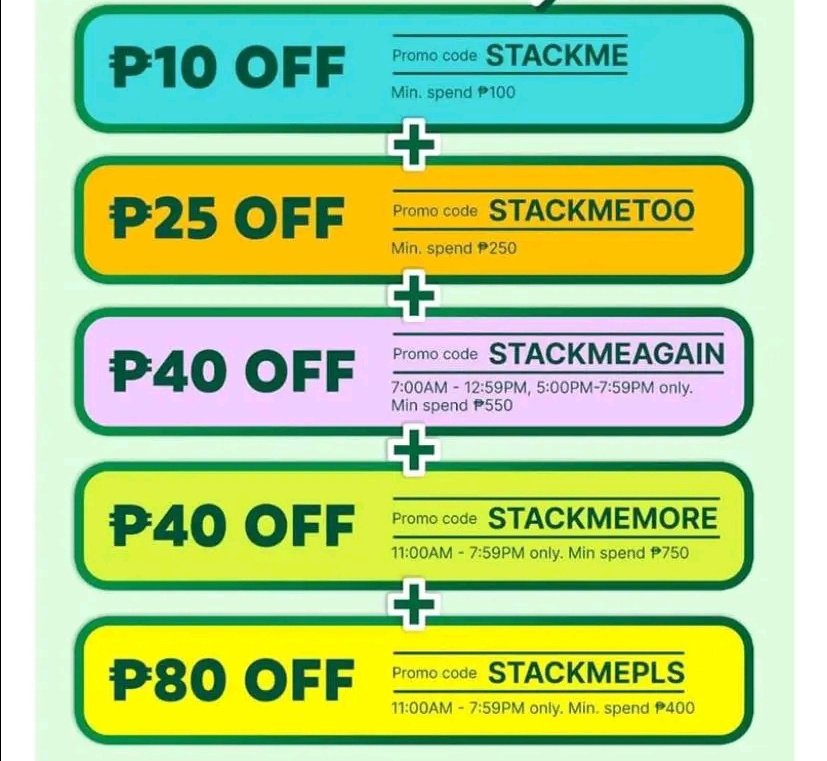 voucherdealss's tweet photo. GRAB FOOD VOUCHER TODAY 💚
Redeem Here: https://t.co/eA8Zu3UTdI
✅YAYWEEKEND
min ₱500, 20% off.
✅ITSSAVING
min ₱800, 20% off.
✅ITSSAVING50
min ₱400, ₱50 off.
✅GRABFOOD50
min ₱550, ₱50 off.
=====> more vouchers: https://t.co/OQGAby1XqB
#grabfood #grabph https://t.co/Xt6DfOe9k8