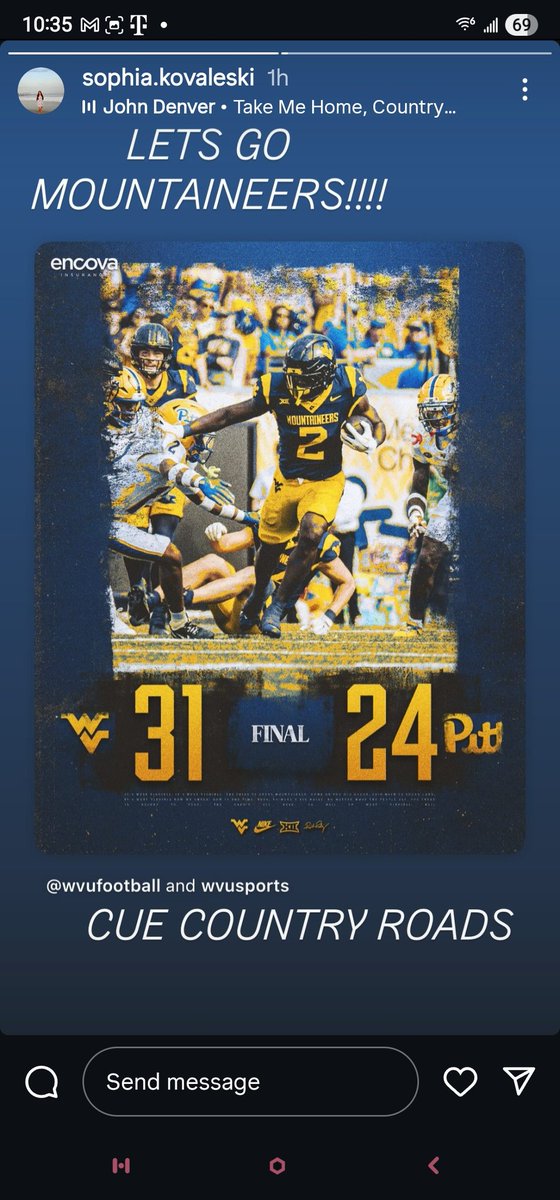 MY mountaineers 💛💙and My Dawgs win❤️🖤! Both in overtime!