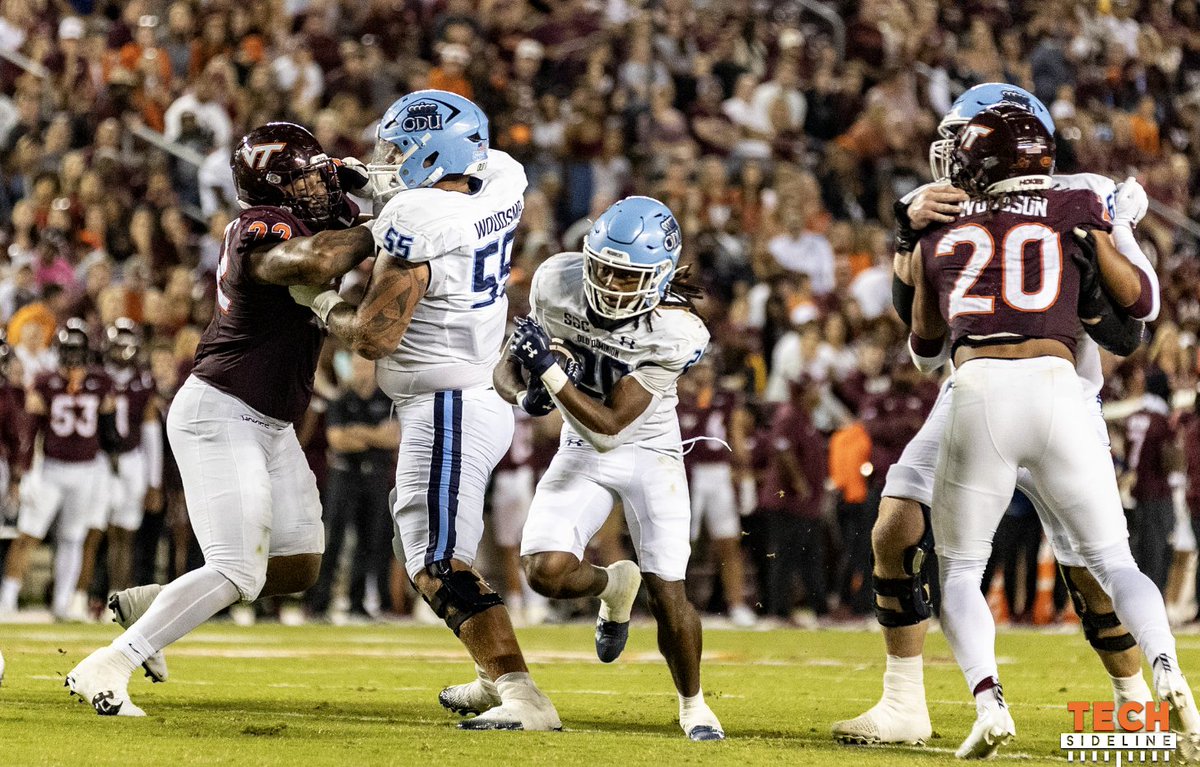 TechSideline's tweet photo. #Hokies Humiliated At Home In 45-26 Loss To Old Dominion

Virginia Tech fell to 0-3 for the first time since 1987 with one of the most embarrassing losses of the Brent Pry era. @AndyBitterVT has the game story:

https://t.co/Kt5u33O4AC https://t.co/NcnLe51wrN