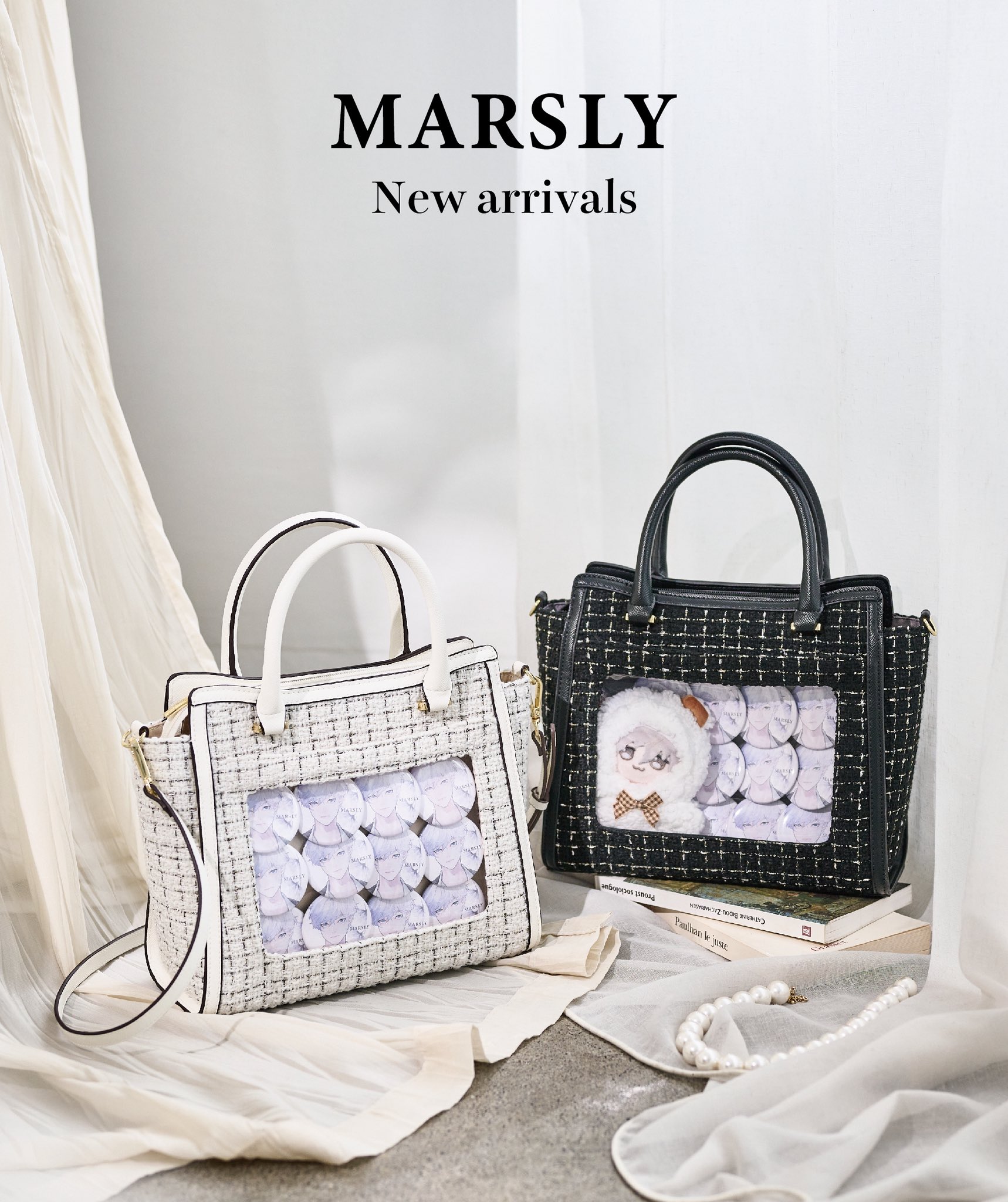 MARSLY マーズリー フラップバッグ 推し活バッグ ブラック Highlights