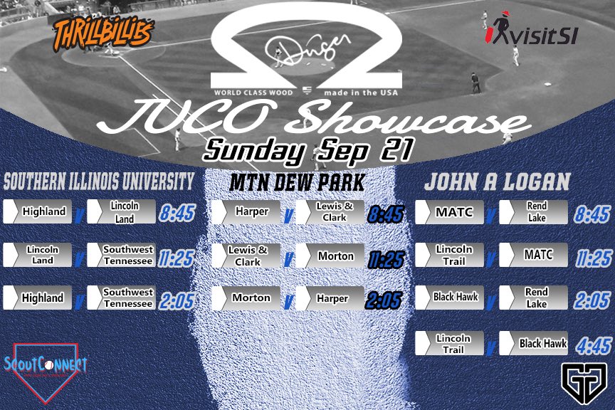Dinger JUCO Showcase (@dingerjuco) on Twitter photo SUNDAY’s SCHEDULE
<a href="/_HarperBaseball/">Harper College Baseball</a> <a href="/LewisandClarkC1/">Lewis and Clark CC Baseball</a> <a href="/MCPbaseball/">Morton College Panthers Baseball</a> <a href="/HCC_IL_Baseball/">HCCCougars Baseball</a> <a href="/loggerbaseball/">Lincoln Land Baseball</a> <a href="/SWTenn_BSB/">Southwest Tennessee Baseball</a> <a href="/MATC_BB/">MATC (Milwaukee) Baseball</a> <a href="/RLC_Baseball/">Rend Lake Baseball</a> <a href="/LincolnTrailBSB/">LTC Statesmen</a> SUNDAY’s SCHEDULE
<a href="/_HarperBaseball/">Harper College Baseball</a> <a href="/LewisandClarkC1/">Lewis and Clark CC Baseball</a> <a href="/MCPbaseball/">Morton College Panthers Baseball</a> <a href="/HCC_IL_Baseball/">HCCCougars Baseball</a> <a href="/loggerbaseball/">Lincoln Land Baseball</a> <a href="/SWTenn_BSB/">Southwest Tennessee Baseball</a> <a href="/MATC_BB/">MATC (Milwaukee) Baseball</a> <a href="/RLC_Baseball/">Rend Lake Baseball</a> <a href="/LincolnTrailBSB/">LTC Statesmen</a>