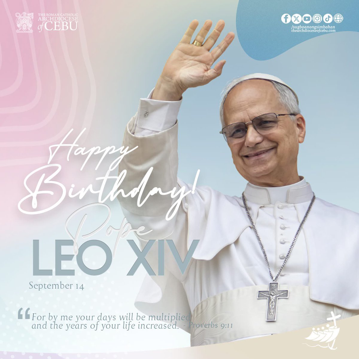 HAPPY BIRTHDAY! | Happy Birthday to our beloved Holy Father, Pope Leo XIV! We thank God today for the gift of your life and your loving guidance for the Church. 

#SugboanongSimbahan