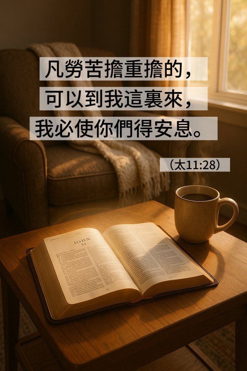 生活难免有疲惫，肩头的重担、心里的委屈，不必独自硬扛。

停下脚步，把重担交托，在应许中得安息。你值得被温柔以待，也值得卸下疲惫后的轻松与平静。Amen！