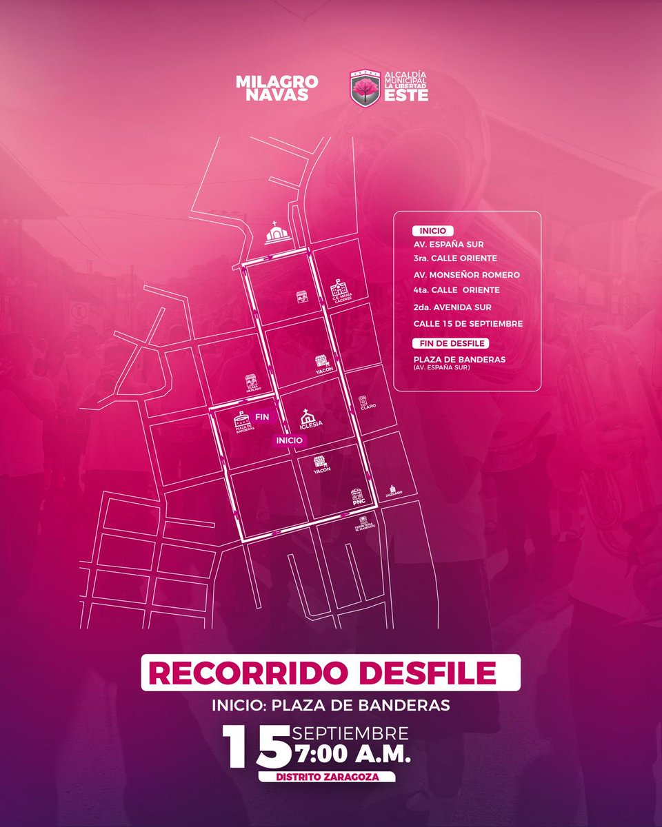 🇸🇻🎊 Te compartimos el recorrido del desfile del 15 de septiembre, celebrando el 204° aniversario de la Independencia de El Salvador.

Fervor, patria, libertad! 🙌🏼
.
#MilagroNavas #LaLibertaEste