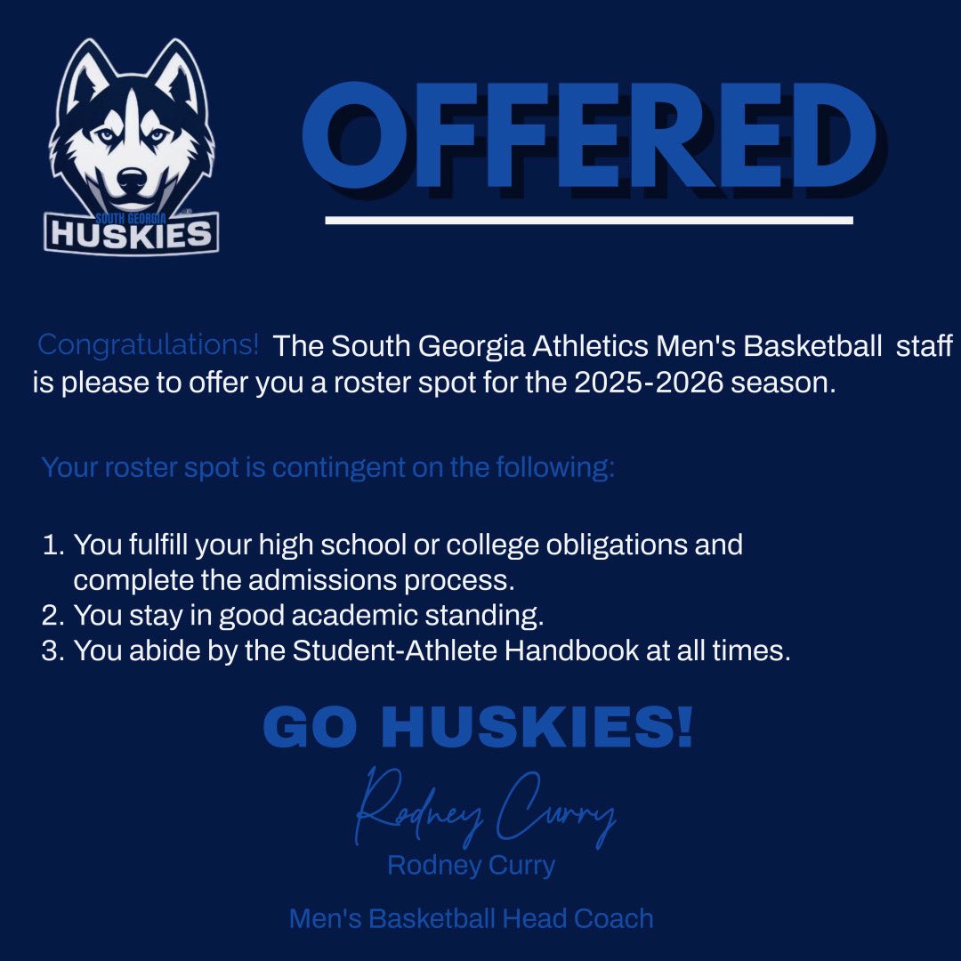 #AGTG Blessed to Receive an offer from South Georgia institute! <a href="/coach_McNeal1/">♦️♦️♦️</a>