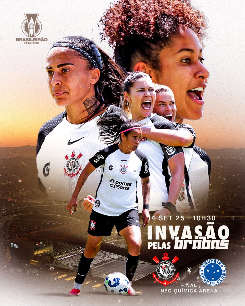 HOJE TEM CORINTHIANS FEMININO NA GRANDE FINAL EM BUSCA DO HEPTA DO BRASILEIRÃO! 💜😤

⚽ Corinthians x Cruzeiro
🏆 Brasileirão Feminino (final - volta)
⏰ 10h30 (horário de Brasília)
🏟 Neo Química Arena
📺 Globo, SporTV e TV Brasil