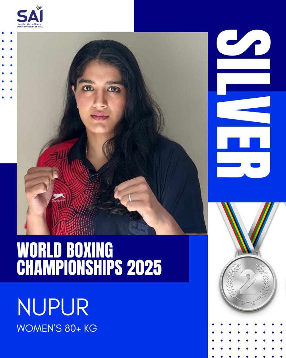 Media_SAI's tweet image. Silver🥈 & Bronze🥉 for Nupur & Pooja!
At the World #Boxing🥊 Championships in Liverpool🏴, Nupur & Pooja Rani settled for Silver🥈 and Bronze🥉 in Women’s 80+kg & Women’s 80kg respectively.
Well fought, girls. Many congratulations to you both 👏🏻
#IndianBoxing #Sports…