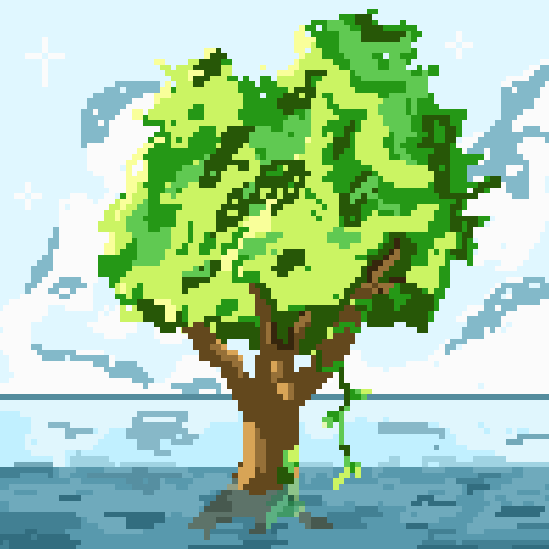 Little_Floofy's tweet photo. Did a pixel tree in some water! Ma are you proud??

#pixelart https://t.co/kKUp06iDad