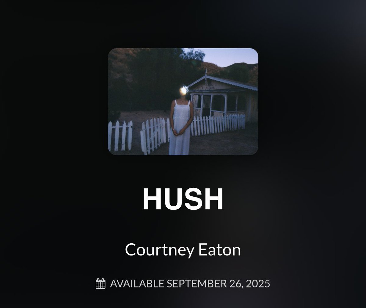 courteatonnews's tweet photo. 🎧 Something hauntingly beautiful is coming… Courtney Eaton’s debut EP HUSH drops September 26. Pre-save now and be the first to hear it the moment it lands. 
📲 https://t.co/D9a9GrXEtK https://t.co/MAfLfSkZKc