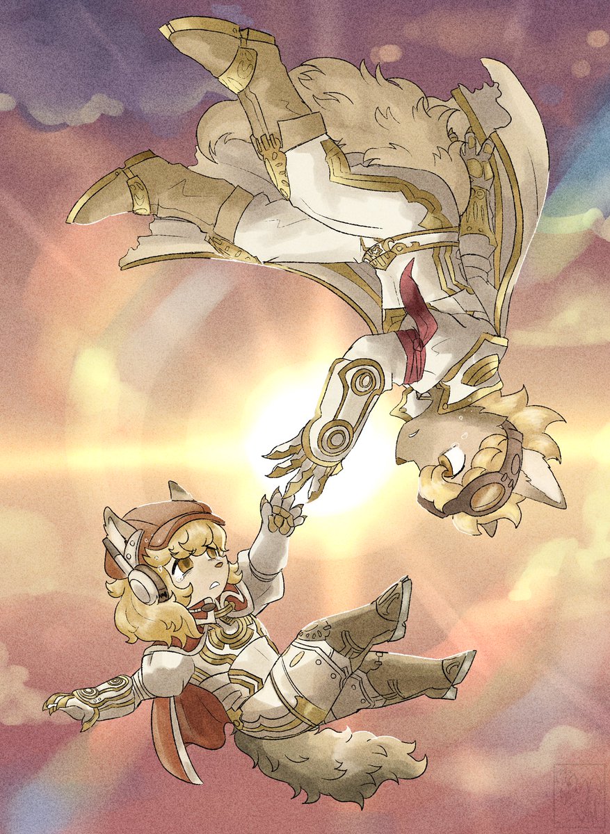 garrettsimpson1's tweet image. Fabulous Malt and Mei piece for me from my dear friend @MintchipSupremo of them reaching out towards one another,in the hopes of defying their fate! I love the yin yang composition and colors,not to mention the costume details! 
#FugaMelodiesofSteel @Fuga_CC2_en