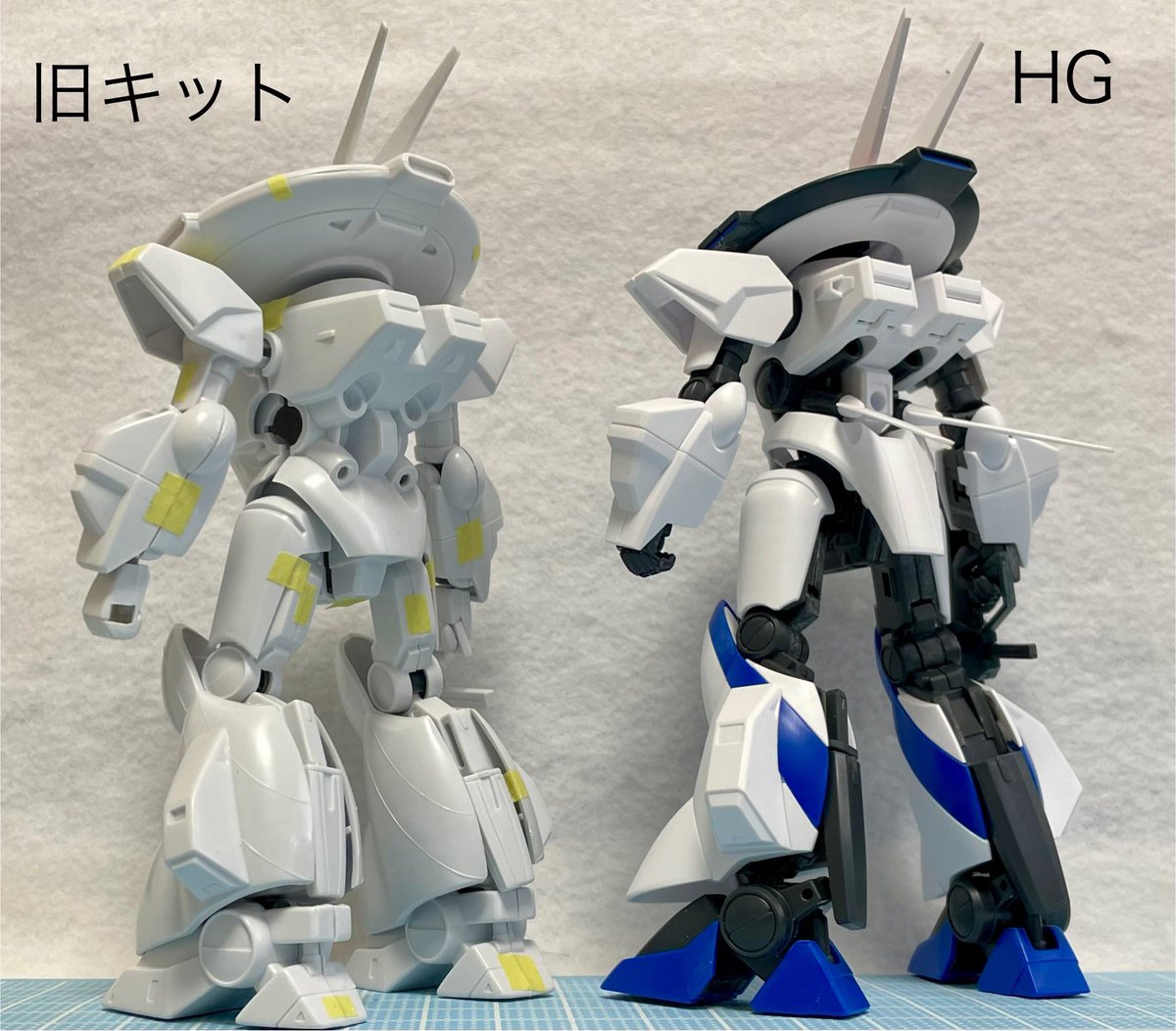 HGドラグナー、旧キットドラグナー2.3の3セット 1/144 HG ドラグナー3型。とりあえず旧キットとHGを並べてみました