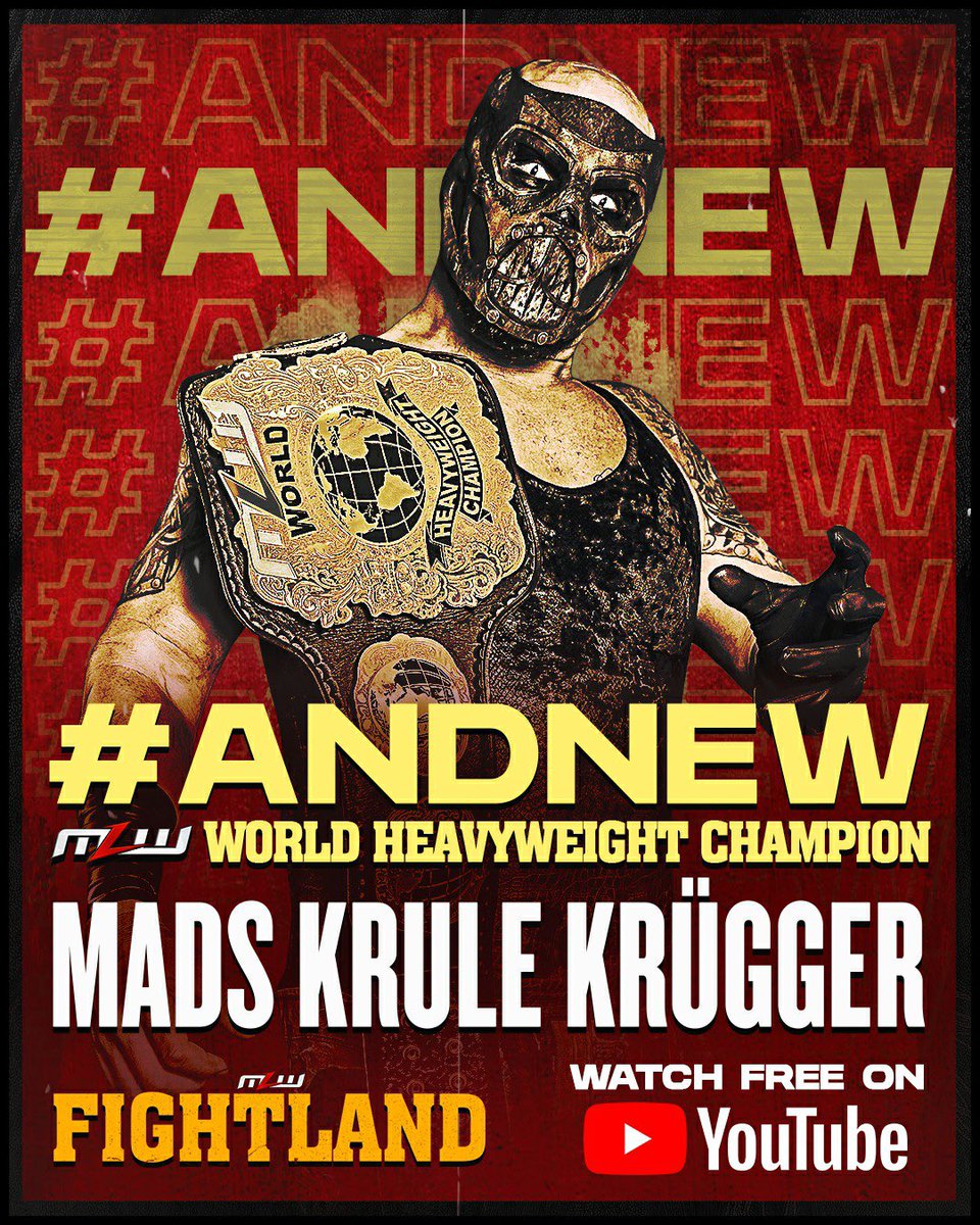 #ANDNEW MLW WORLD HEAVYWEIGHT CHAMPION, <a href="/AtrocityKrule/">Krule</a>! He won it after cashing in and making our main event a triple threat!

#MLWFightland