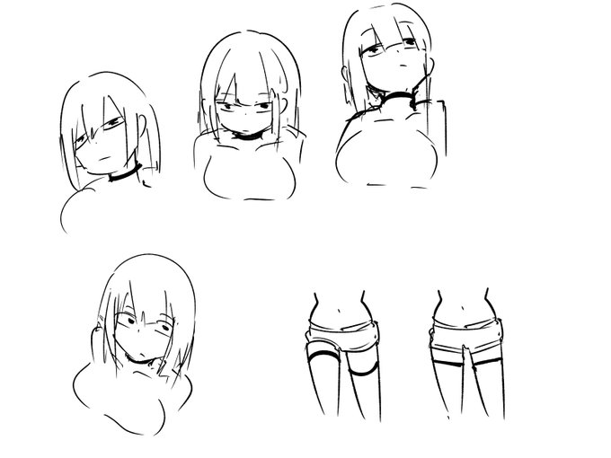 首元謎チョーカーとか太もも謎ベルトは手軽に立体感出せるからやっちゃう。 