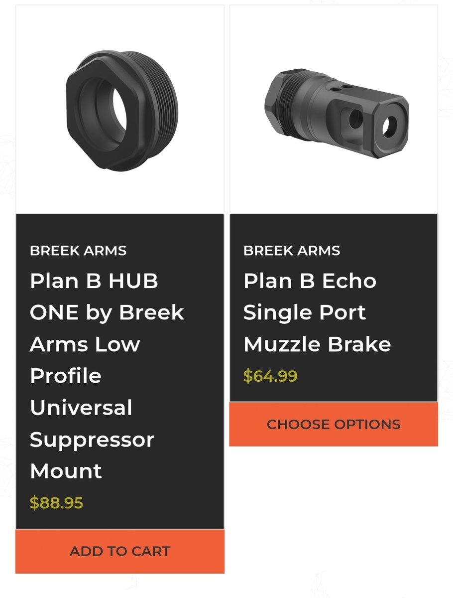 AKballistics's tweet photo. 🔥⭐️➡️ https://t.co/YSZvpDd5sz
New Plan B Hub Mount and Muzzle Devices at Breek Arms! 
Affiliate Link 🔥⭐️
**USE DISCOUNT CODE ALASKAN for 10% Off**
#AR15 #FlashHider #HubMount #MuzzleBrake #AR10 #Silencer #2ashallnotbeinfringed 
@BreekArms https://t.co/ckeCbozIdq
