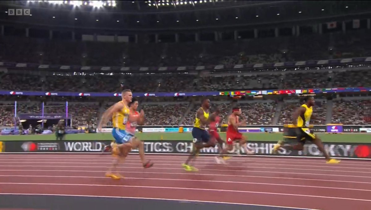 LR_Jeffrey's tweet photo. LR Jeffrey analysis
K Thompson’s 9.95 in Tokyo 2025
RT: 0.154
10m: 1.86
30m: 3.79(1.93)
60m: 6.37(2.58)
90m: 8.98(2.61)
100m: 9.95(0.97)
Wind：+0.1
Strides：43.2

TV analysis 50fps
Tolerance +/-0.01

* No one can stop Kishane. He will run out of 9.73. https://t.co/2XjE1mIL3o