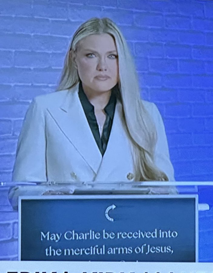 RealMomen's tweet image. why she look evil? 

#CharlieKirkshot