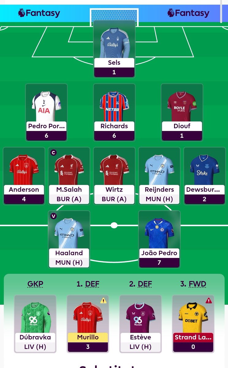 Forgot to post my team after the deadline yesterday. 

Did consider not posting today 🤣 but you know me I always post the bad as well as the good!

Current GW Rank of 9.6m - think that's a record for me. 

Surely things can only improve today lol 😆 

<a href="/FpLalbert/">FPL Albert</a>