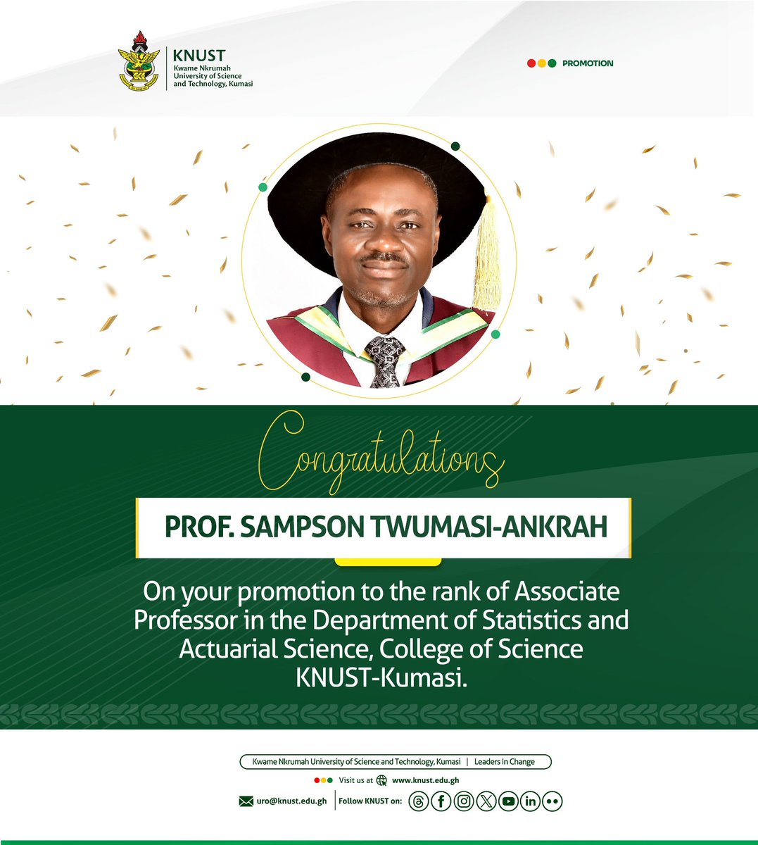 Congratulations Professor Sampson Twumasi-Ankrah.