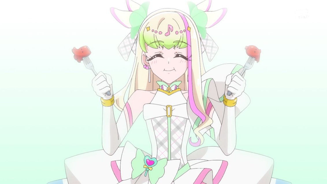 『田中ぷりん』かぁ...改めて見ても良い名前だ。
ズキューンさんの時の「見た目はクール寄りの美少女なのに立ち振る舞いは子供みたいで凄く愛おしいギャップ」に加えて『名前が平仮名』のギャップも追加されてますます可愛く感じます...︎🤍👈✨
 #ようこそキュアズキューン沼へ
 #precure