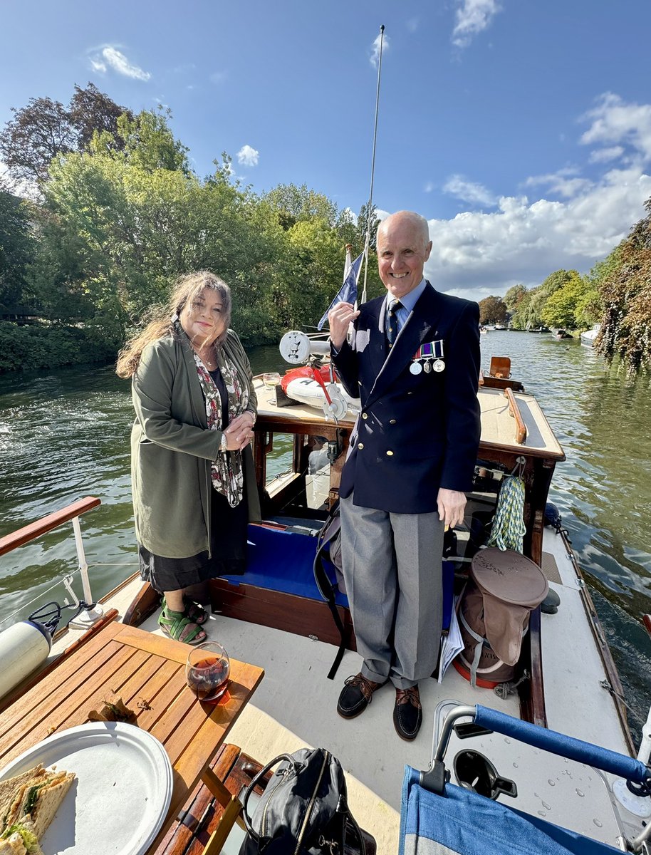 23 Dunkirk Little Ships hosted war veterans for a cruise between Chertsey and Penton Hook. The weather could have been kinder but didn’t dampen the spirits!