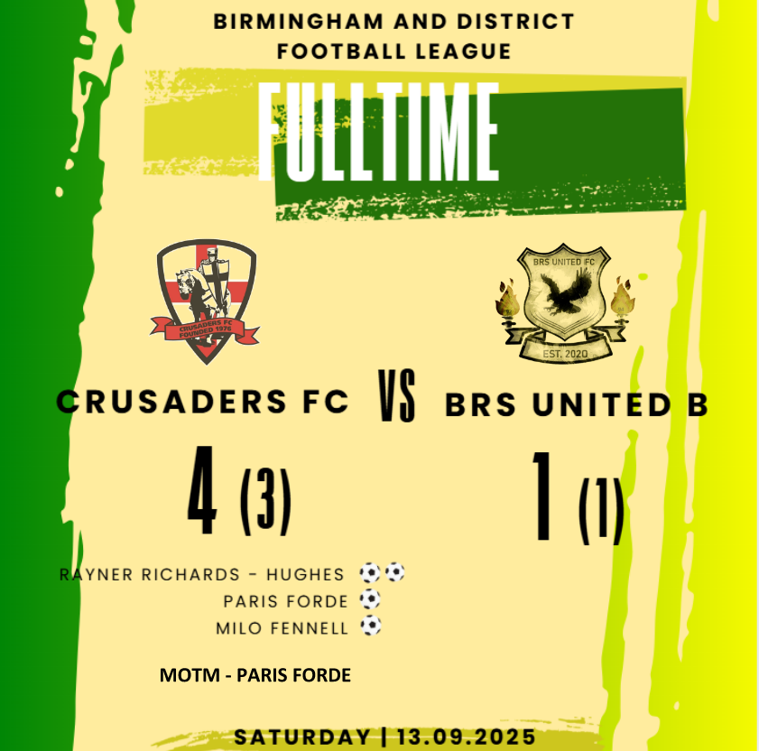The team has shown all their qualities and the spirit. After last week hard game we corrected our mistakes, worked at the session and came out to face the opposition. "Crusaders United" this week and hopefully all future ones. Excellent game with great teamwork. Keep it up lads!!
