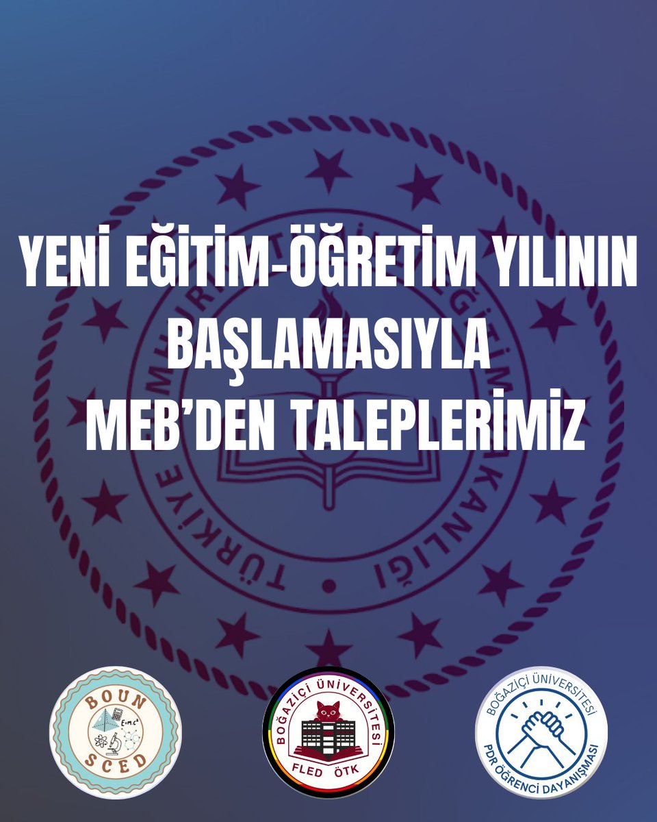 BounSced's tweet photo. Geçtiğimiz hafta yeni eğitim-öğretim yılı başladı fakat okullarda ciddi eksiklikler devam ediyor. Milli Eğitim Bakanı Yusuf Tekin'e sesleniyoruz. Taleplerimiz çok açık ve net. Tarikatlara değil eğitime bütçe istiyoruz! https://t.co/1j8Ht4pa6C