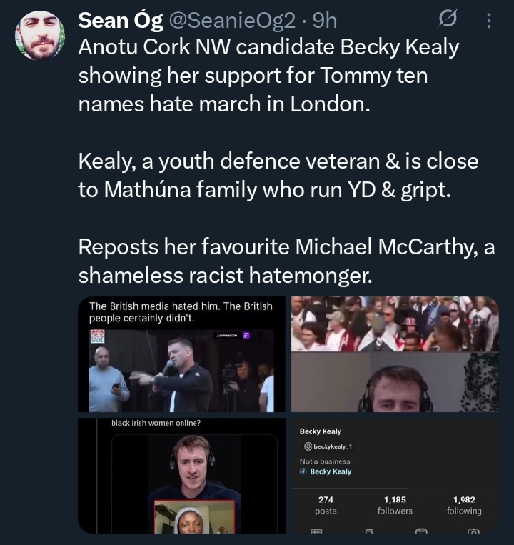 Shrill by Mouth (@iskesullas) on Twitter photo Gas how A🥴ntu candidates & elected reps are all over social media posting far-right content, such as ex Youth Defencer Becky Kealy boosting Tommeh Ten Names' butchers aproon waving hate rally, and yet Peadar gets huge media exposure and never gets asked difficult questions 🤔 Gas how A🥴ntu candidates & elected reps are all over social media posting far-right content, such as ex Youth Defencer Becky Kealy boosting Tommeh Ten Names' butchers aproon waving hate rally, and yet Peadar gets huge media exposure and never gets asked difficult questions 🤔