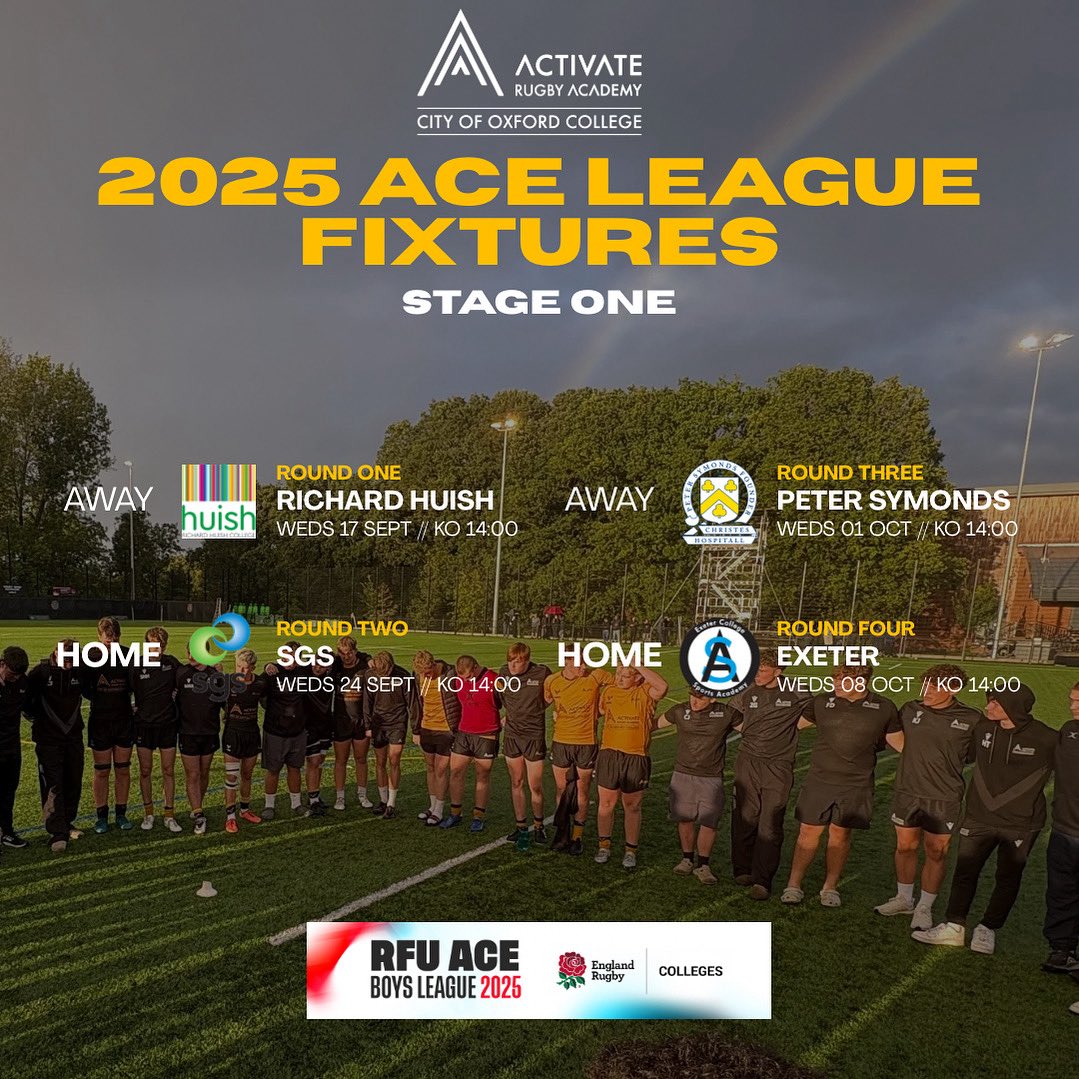 With our RFU ACE League starting this week, here’s our stage one fixtures 👊

#UTA
