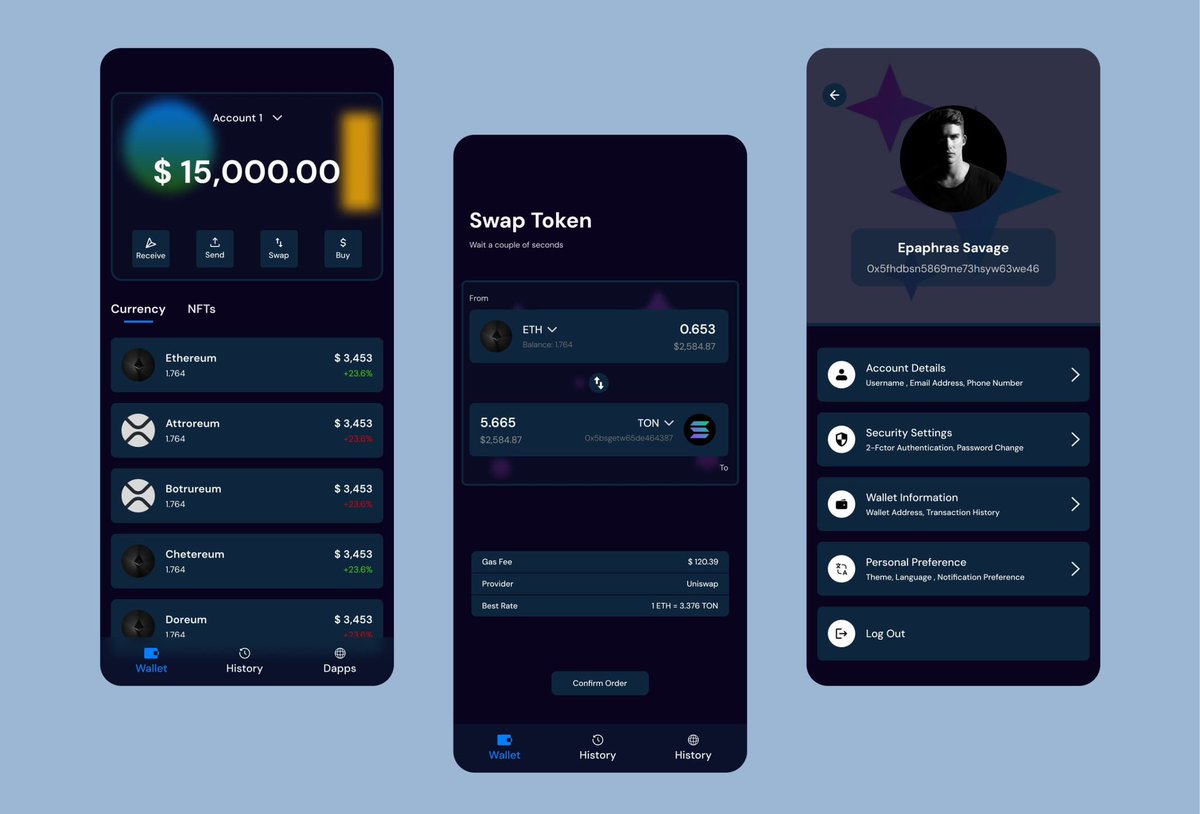 Bigteedtechie's tweet image. Just wrapped up a new crypto wallet UI concept.
Kept it clean, minimal, and user-friendly.
Simplicity always wins. 💡
#UIDesign #UXDesign #ProductDesign