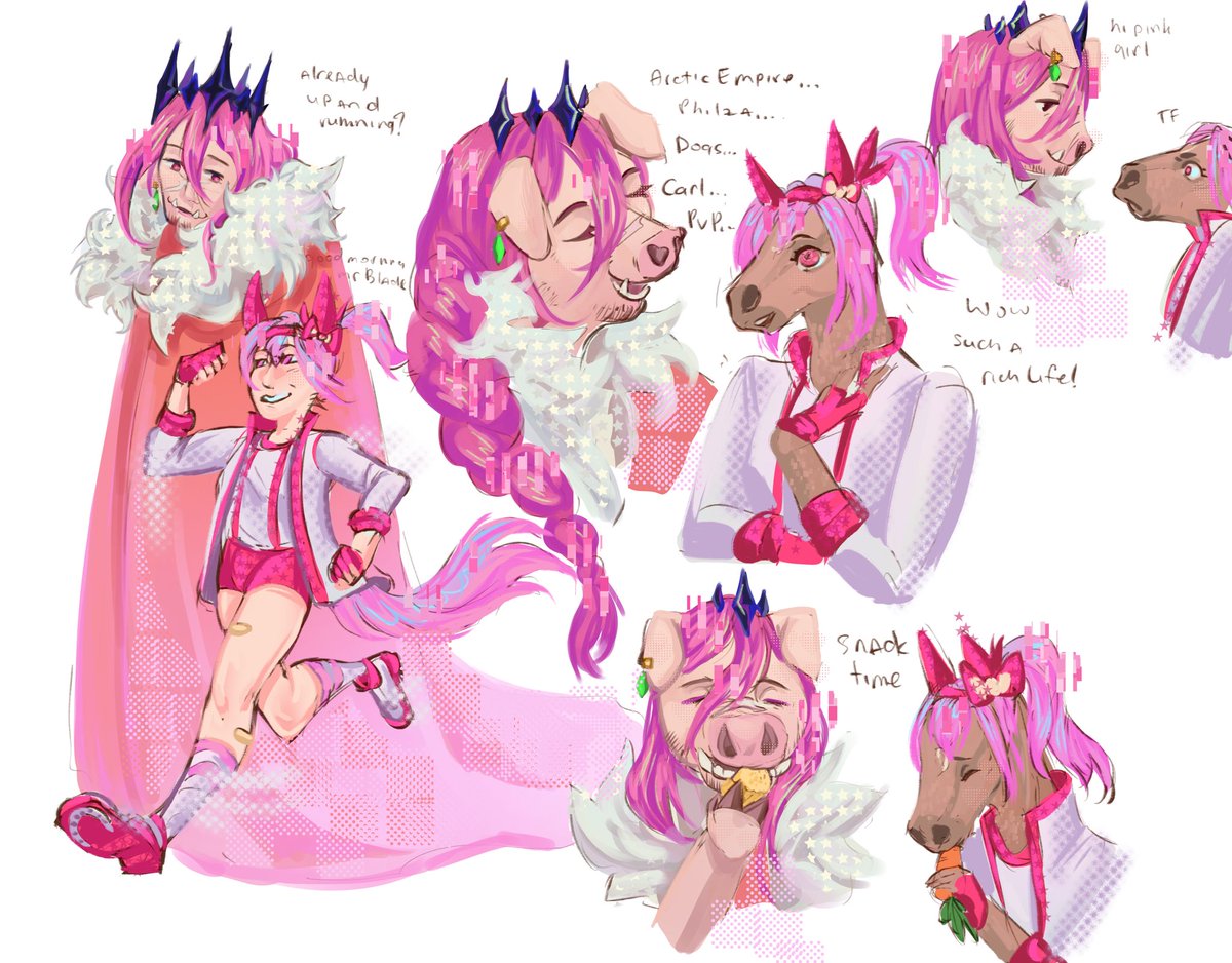 Uhhyatko's tweet image. she was terrified when she just met techno

(i love my power of furry)

#pinkypromiseduo #technoblade #haruurara #umamusume