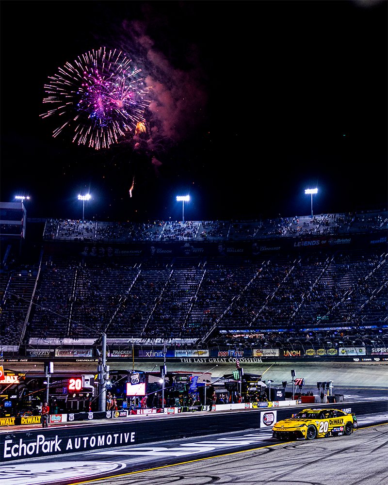 NASCAR's tweet photo. NEWS: No issues in post-race inspection at @ItsBristolBaby! 

@CBellRacing's fourth victory is official! https://t.co/0p9NyvRE67