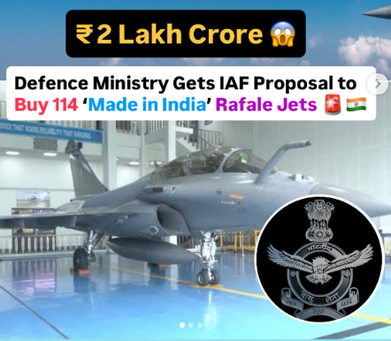mohinimaheshwa's tweet photo. The Defence Ministry considers the Indian Air Force’s proposal to acquire 114 ‘Made in India’ Rafale fighter jets. Dassault Aviation will build them with Indian firms. 
#indianairforce #defenceministerofindia #dl #bk https://t.co/CddJ6hRY4l