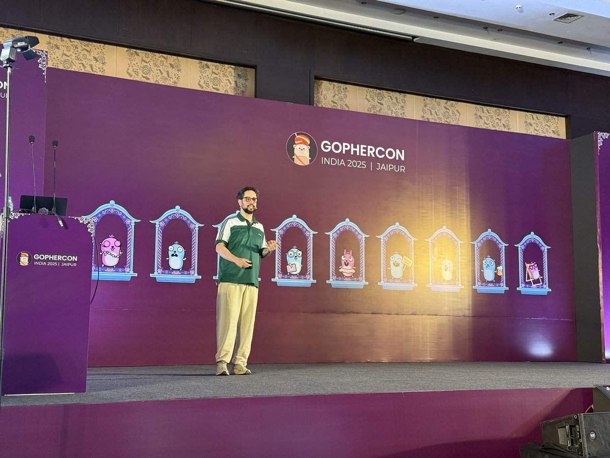 GopherConIndia's tweet image. The journey begins! 🌟

Alex Rios kicks off #GopherConIndia2025 with “United We Compile: Cross-Compiling CGO (with Zig)”. Time to explore Go cross-compilation magic. 

#GCI25 #Gopherconindia