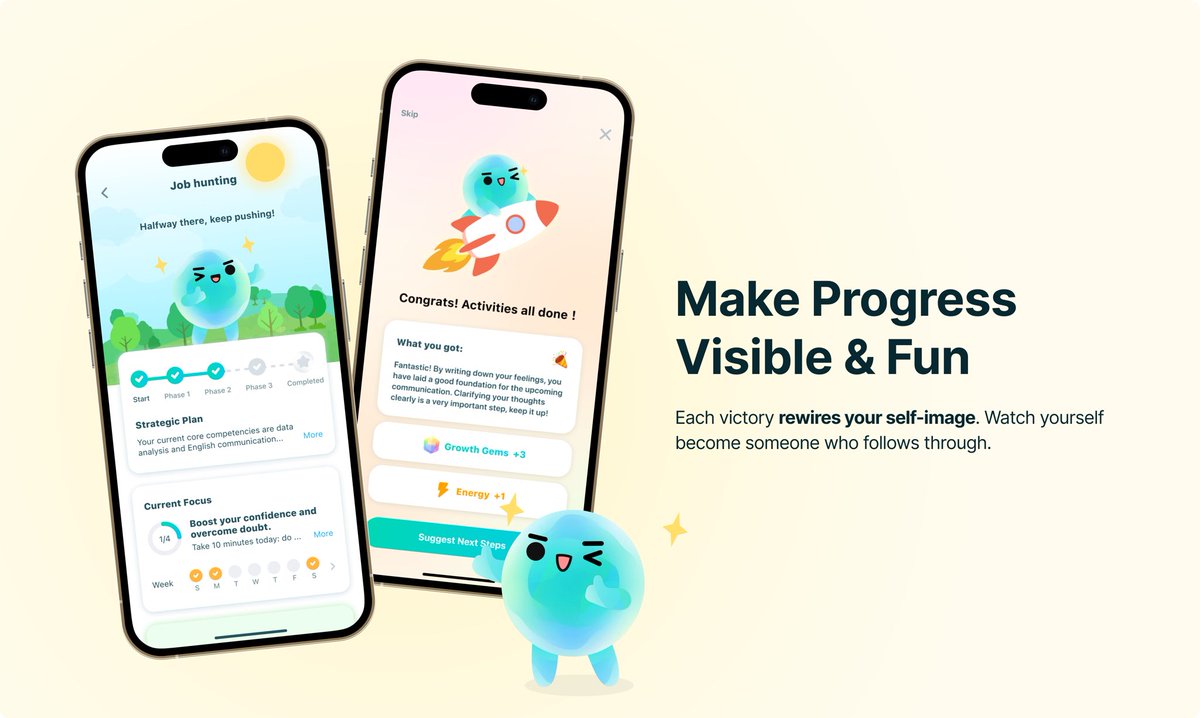 kaitan_journey's tweet image. I got ADHD, can't finish anything. So I built a cute app to turn big hopes into small daily wins.
🙋 Looking for 20 beta testers who procrastinate but have dreams.
Comment "ME" for free access:
Test 1 week → Give feedback → Get 3 months free
#ADHD #ExecutiveDysfunction