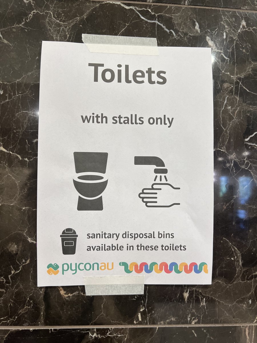 techdrgn's tweet image. The gender neutral bathrooms at #pyconau are one of my favourite little touches at the conference thanks again @PyConAU