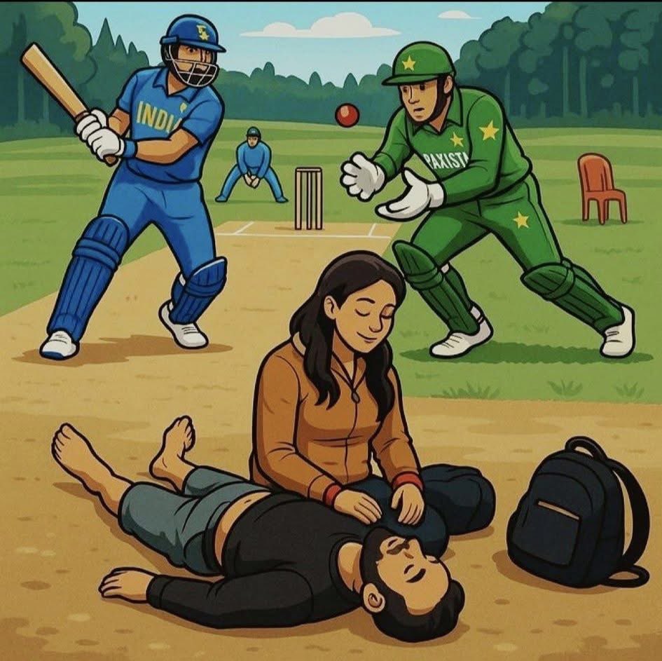 ChandanSharmaG's tweet photo. यह तस्वीर दिल को छू गया 😭

जिसने हमारी बहन बेटियों के मांग का सिंदूर उजाड़ दिया, उन पाकिस्तानियों के साथ क्रिकेट मैच होना भारत के हर मां बहन बेटी का अपमान है।

मैं भारत पाकिस्तान के मैच का बहिष्कार करता हूं https://t.co/DVzGhOyHwt