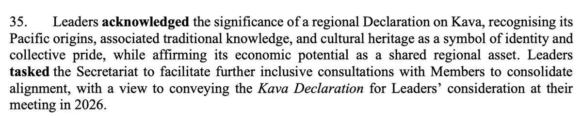 Kava declaration....
Perhaps the least reported, but most interesting section in this year's Pacific Forum communique...
facebook.com/groups/Pacific…
