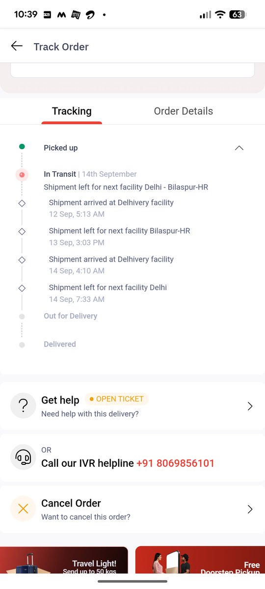 todusethia's tweet photo. save yourself from #delhivery!
My brother ordered a parcel from delhivery app. The parcel got picked up on 3/09/25 and it was showing estimated delivery date of 07/09/25. Today is 14/09, yet no one knows where the parcel is. AWB 2827771227795. Pathetic service #delhivery https://t.co/7YIqRxp0Aj